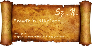 Szemán Nikolett névjegykártya